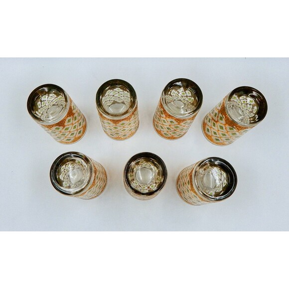 Culver Valencia Highball Glasses Tumblers Set/7 Floating Caddy Hollywood Regency - Picture 6 of 9